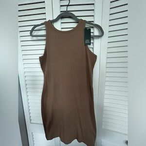 brown bodycon dress